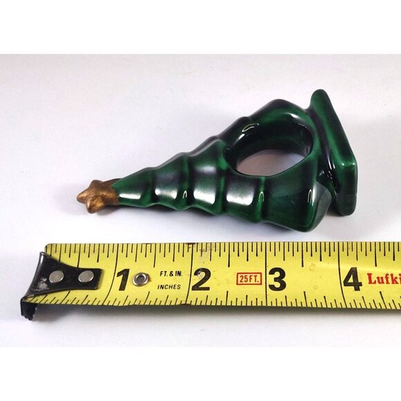 Set Of 4 Vintage Christmas Tree Napkin Rings & 2 Salt/Pepper Shakers - Picture 7 of 12